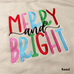 Merry And Bright Embroidered Sweatshirt  Christmas Sweatshirt  Family Christmas  Sweatshirts For Women  Merry Christmas Sweatshirt 1732243024508.jpg