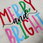 Merry And Bright Embroidered Sweatshirt  Christmas Sweatshirt  Family Christmas  Sweatshirts For Women  Merry Christmas Sweatshirt 1732243024524.jpg