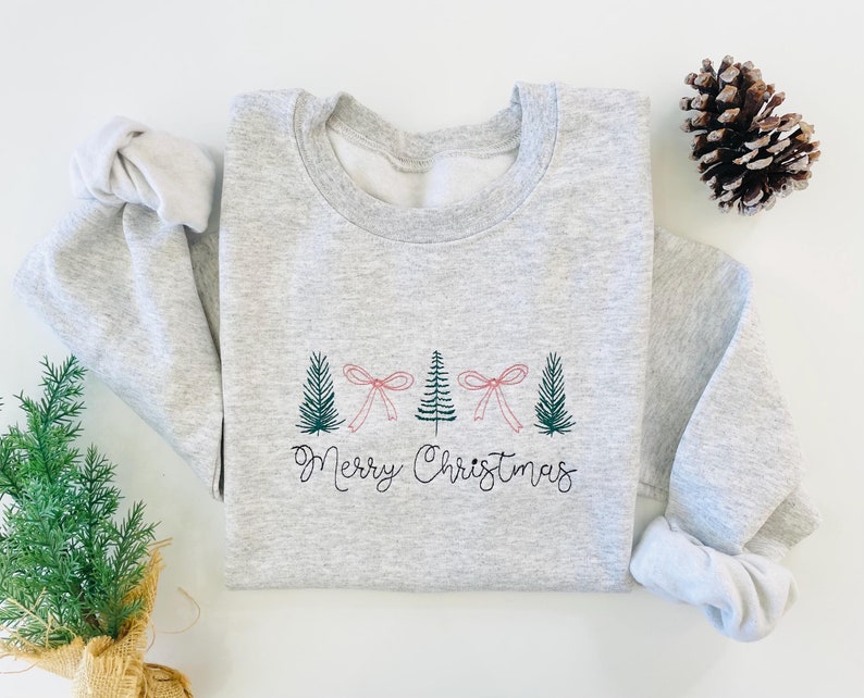 Embroidered Christmas Sweatshirt Christmas Tree Sweater Womens Christmas Outfit 1732243524410.jpg