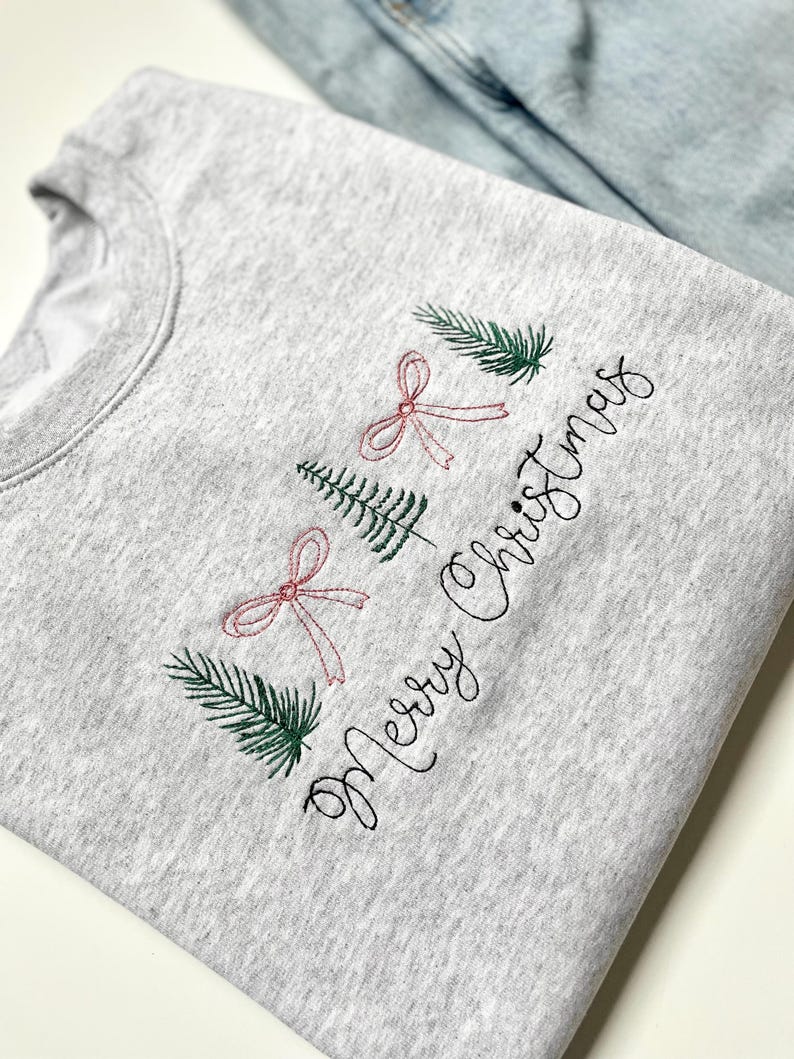 Embroidered Christmas Sweatshirt Christmas Tree Sweater Womens Christmas Outfit 1732243524492.jpg