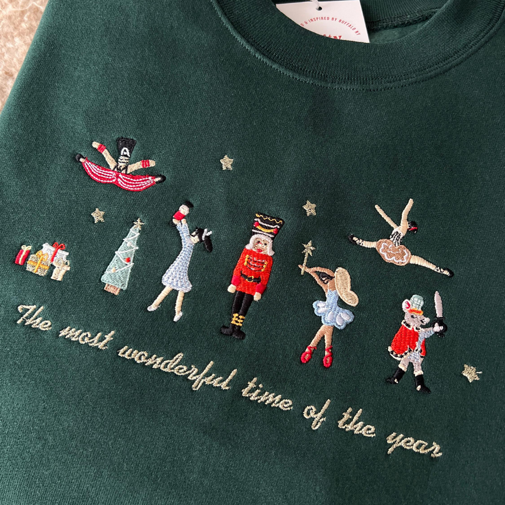 The Most Wonderfull Time Of The Year Embroidered Christmas Sweatshirt 1732248099707.png