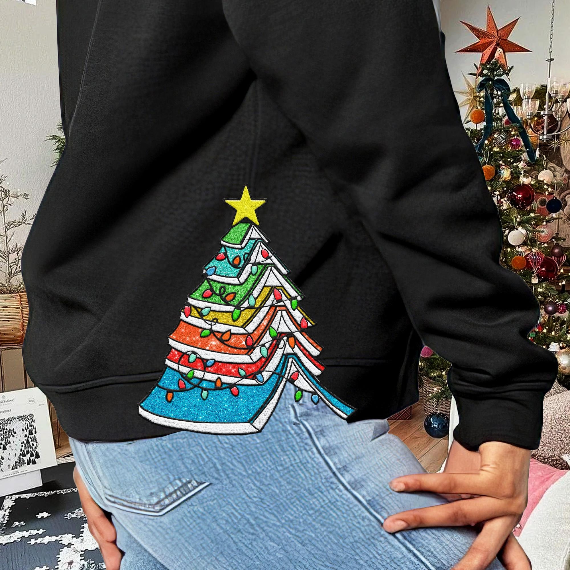 Side Bow Applique Sweatshirt Embroidery Design Christmas Books Bow Christmas Embroidery Sweatshirt 1732262307340.jpg