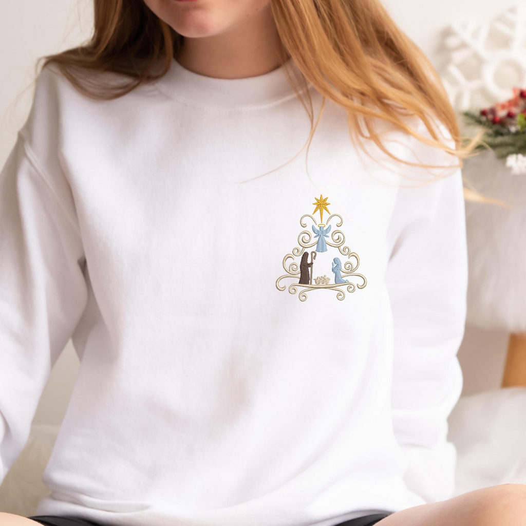 Embroidered Christian Christmas Sweatshirt Embroidered Nativity Scene Shirt Christmas True Story Shirt Nativity Religious Christmas Gifts 1732334201442.png