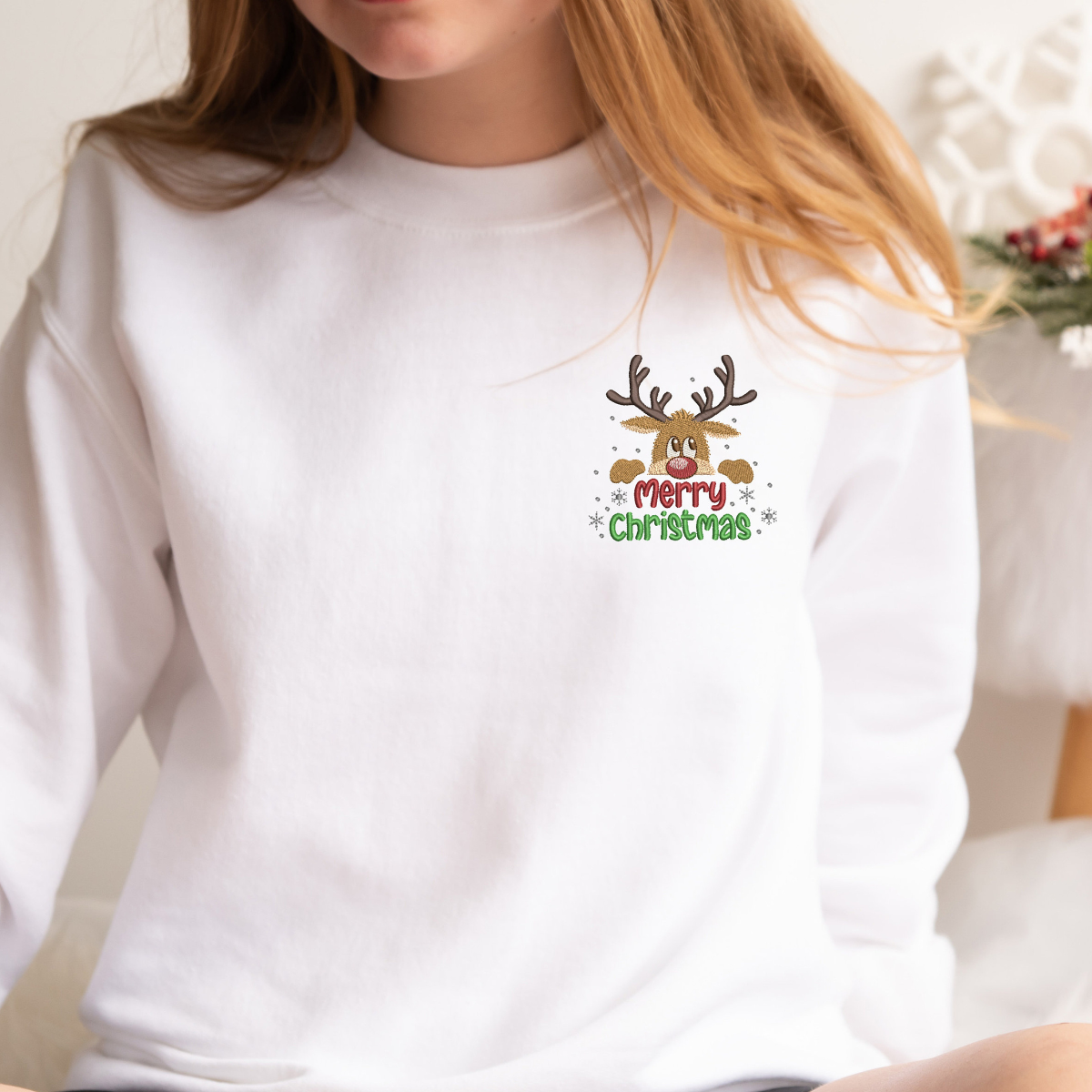 Embroidered Reindeer Sweatshirt Christmas Reindeer Shirt Embroidered Merry Christmas Sweater Christmas Crewneck Holiday Tee Xmas Gift 1732334872031.png