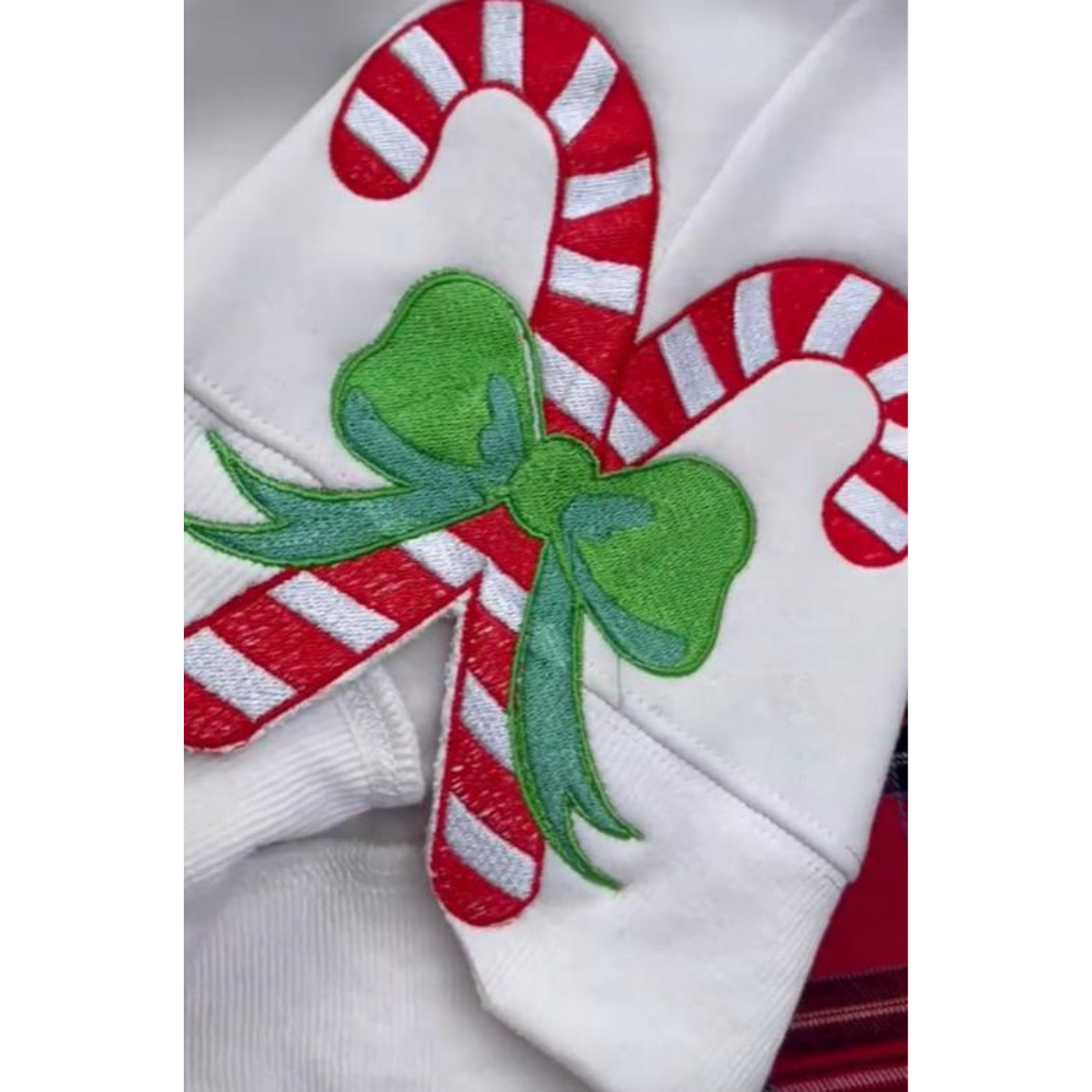Tis The Season Embroidered Side Bow Glitter Sweatshirt Candy Cane Side Bow Sweatshirt Side Bow Applique Sweatshirt Trendy Coquette Bow 1732336040456.png