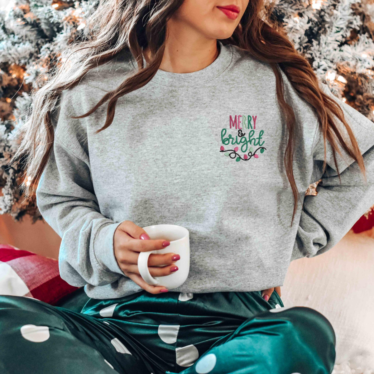 Embroidered Merry And Bright Christmas Sweatshirt Embroidered Christmas Shirt Believe Christmas Tee Merry Christmas Merry And Bright 1732500121031.png