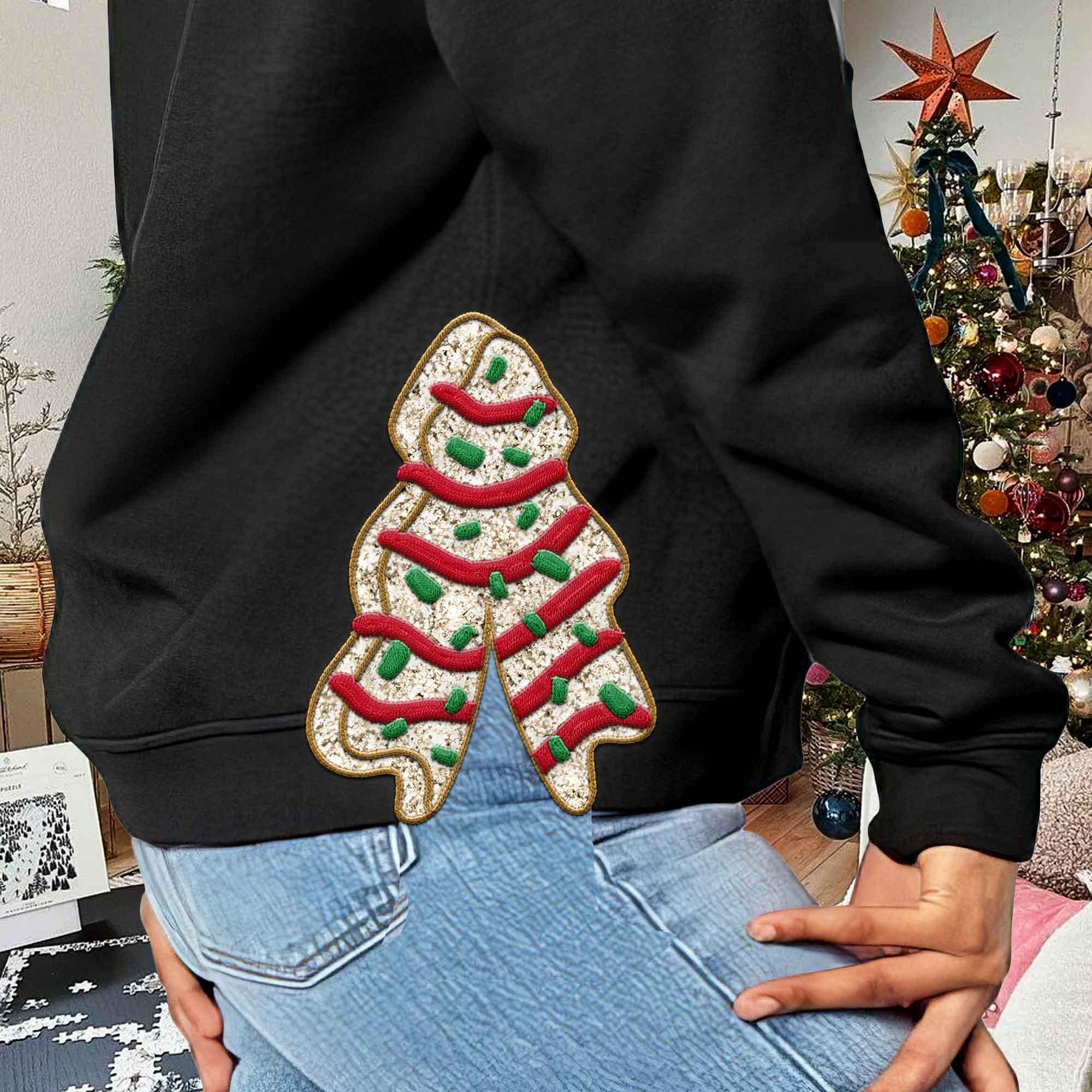 Christmas Cake Bow Embroidery Sweatshirt 1732519413288.jpg