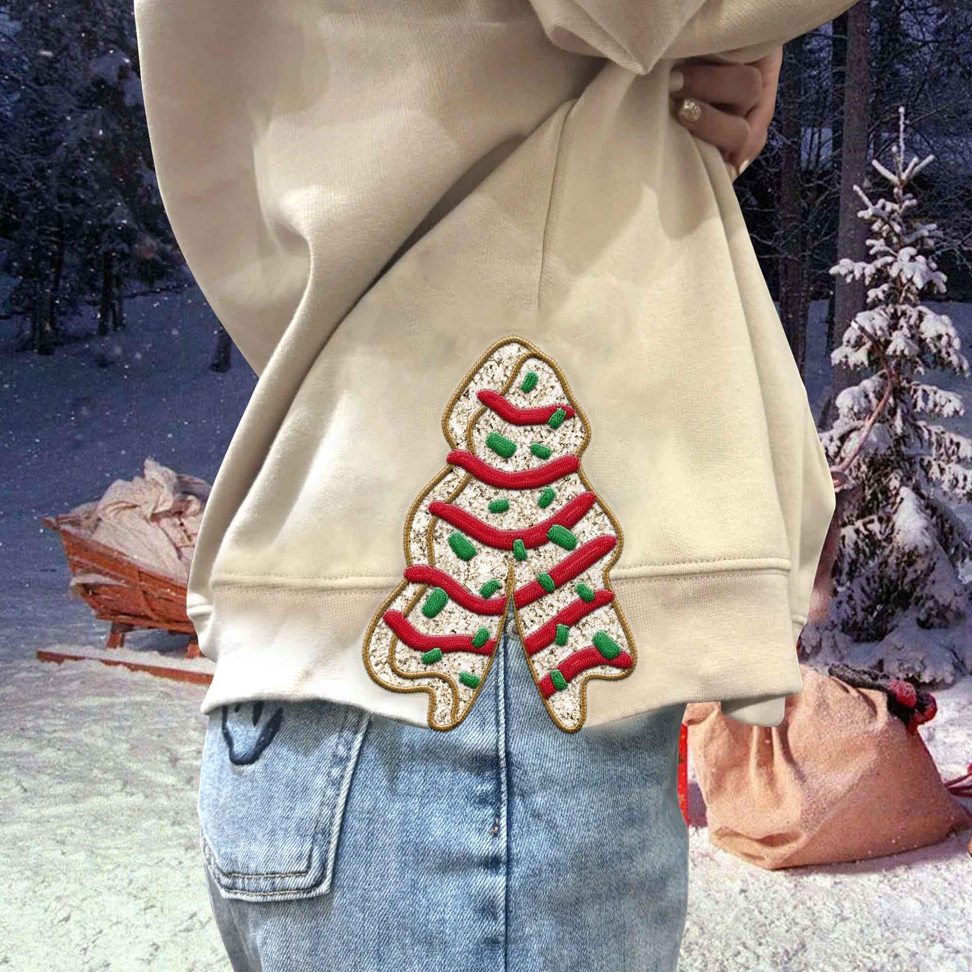 Christmas Cake Bow Embroidery Sweatshirt 1732519413409.jpg