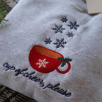Cup Of Cheer Please Embroidered Crewneck   Christmas Sweatshirt Holiday Sweatshirt Holly Jolly Christmas Inspired Christmas Shirt 1732522544988.png