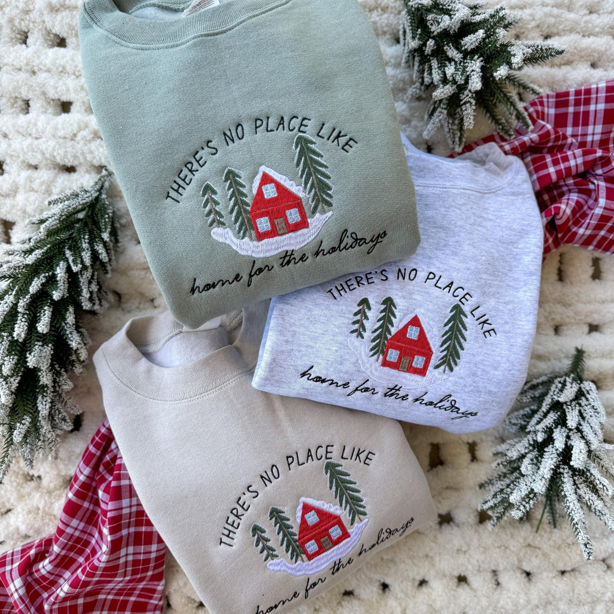 Home For The Holidays Embroidered Sweatshirt   Embroidered Christmas Pullover 1732589085973.png