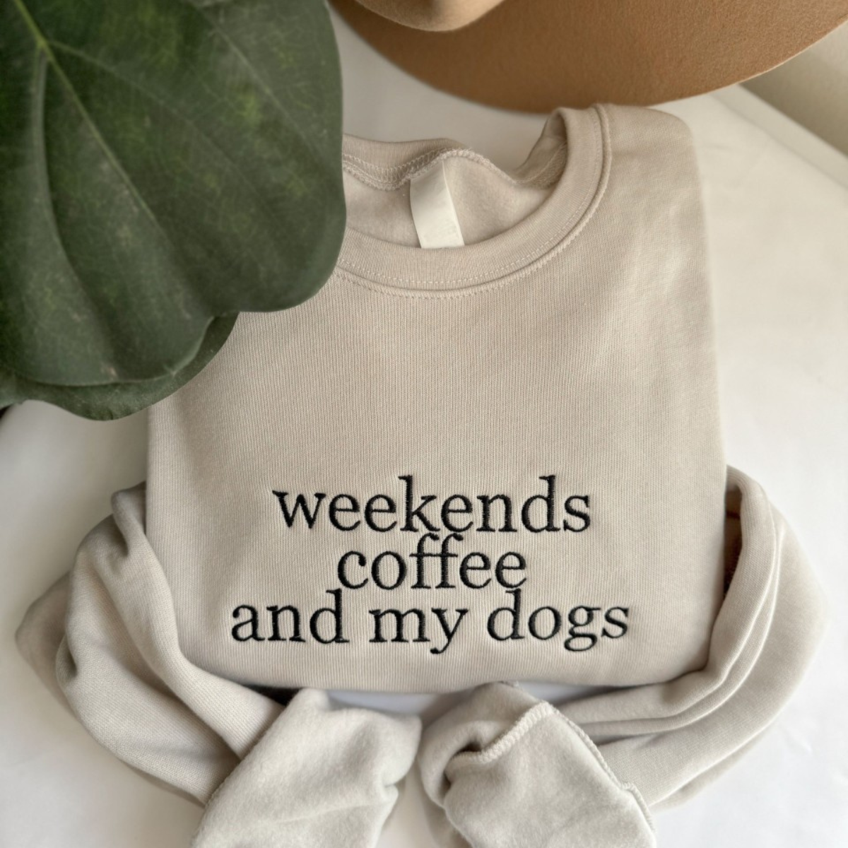 Weekends Coffee And My Dogs Sweatshirt   Embroidered Sweatshirt Hoodie 1732589450675.png