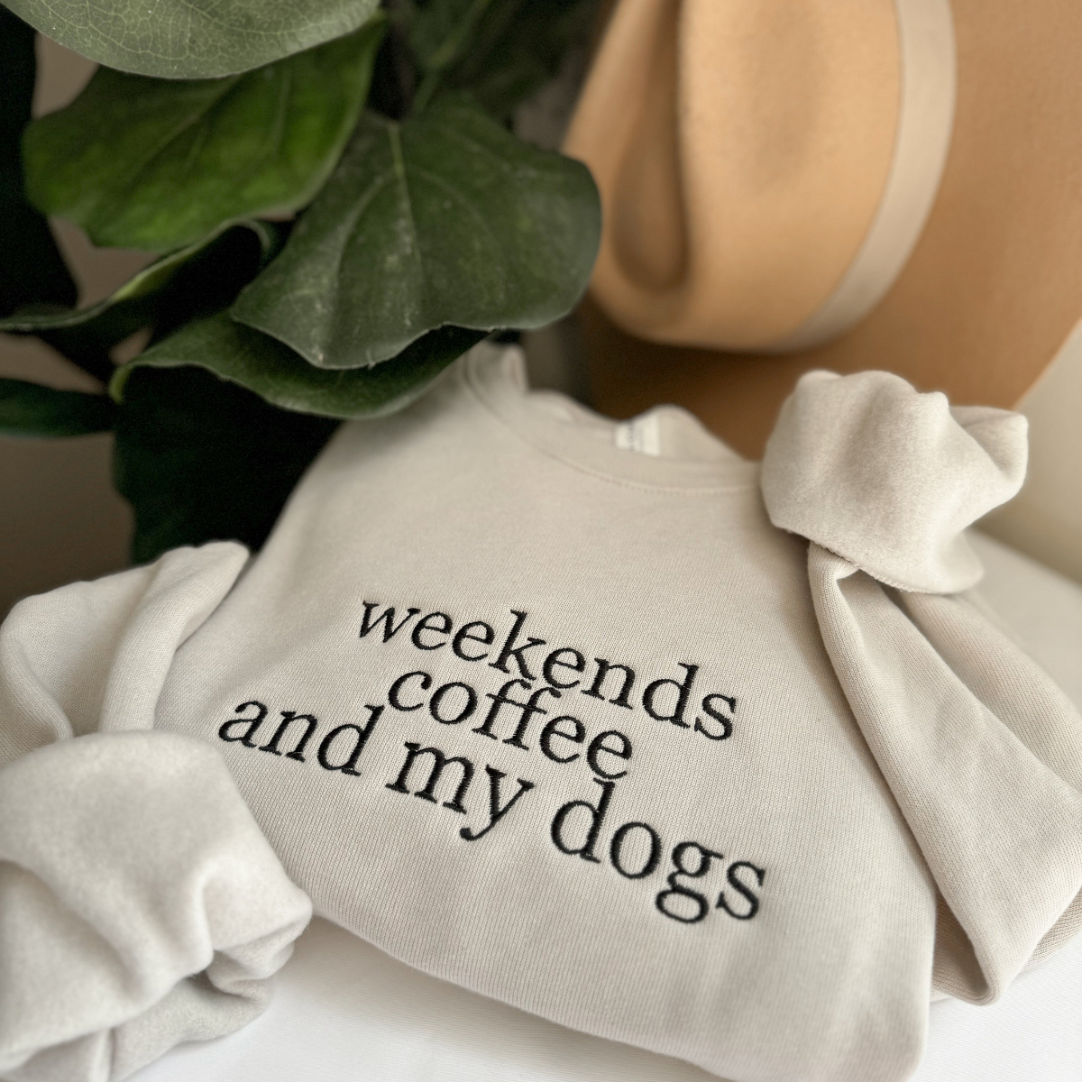 Weekends Coffee And My Dogs Sweatshirt   Embroidered Sweatshirt Hoodie 1732589451409.png