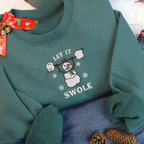 Let It Swole Snowman Christmas Embroidered Sweatshirt Funny Workout Shirt For Her Gift For Gym Rat Xmas Shirt For Gym Girl Weightlifting 1732846233684.png