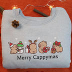 Capybara Merry Christmas Embroidered Crewneck Sweatshirt Capybara Holiday Shirts For Women Capybara Santa Xmas Light Sweater Xmas Gifts 1732849941081.png