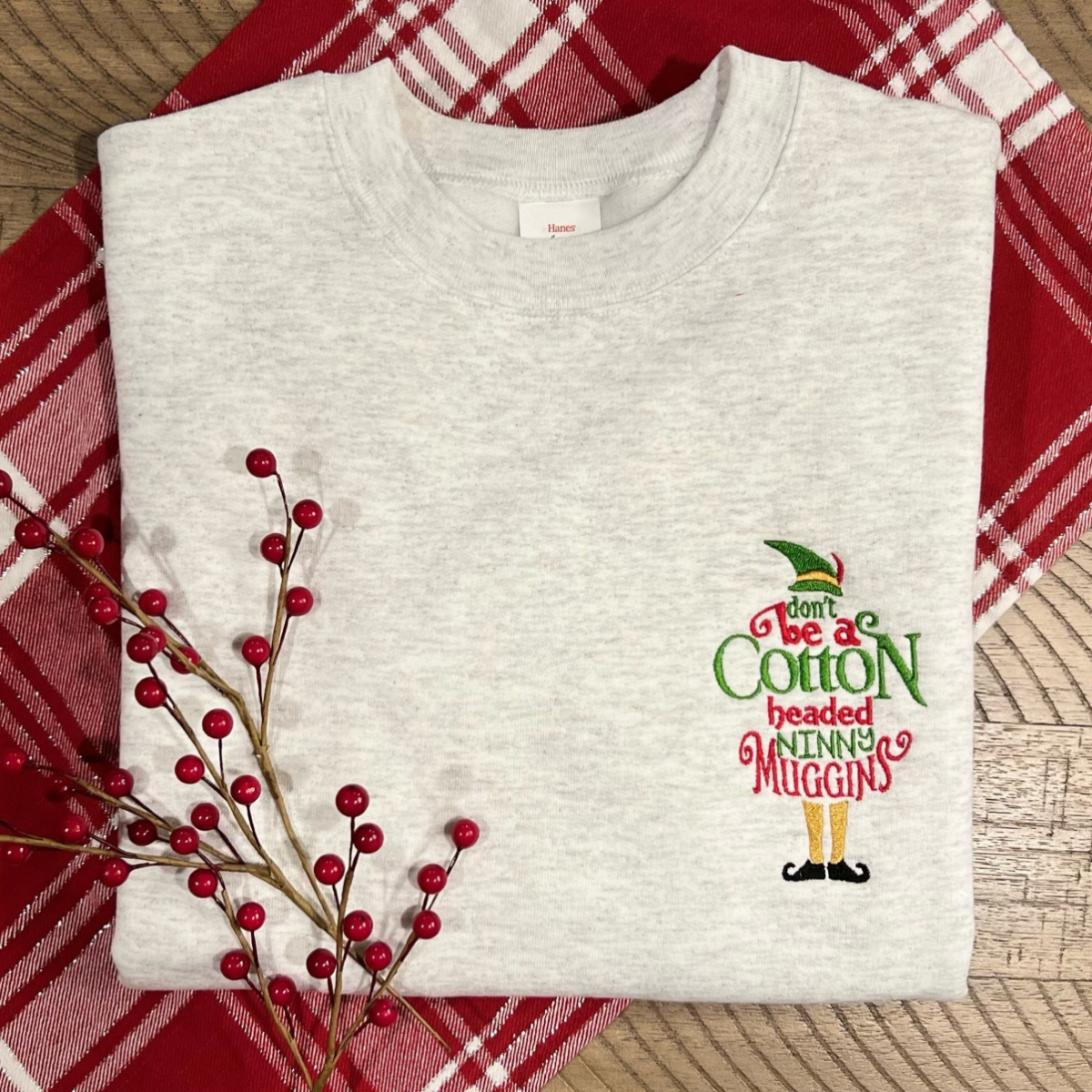 Cotton Headed Christmas Crewneck Embroidered Christmas Sweater 1732867172982.png