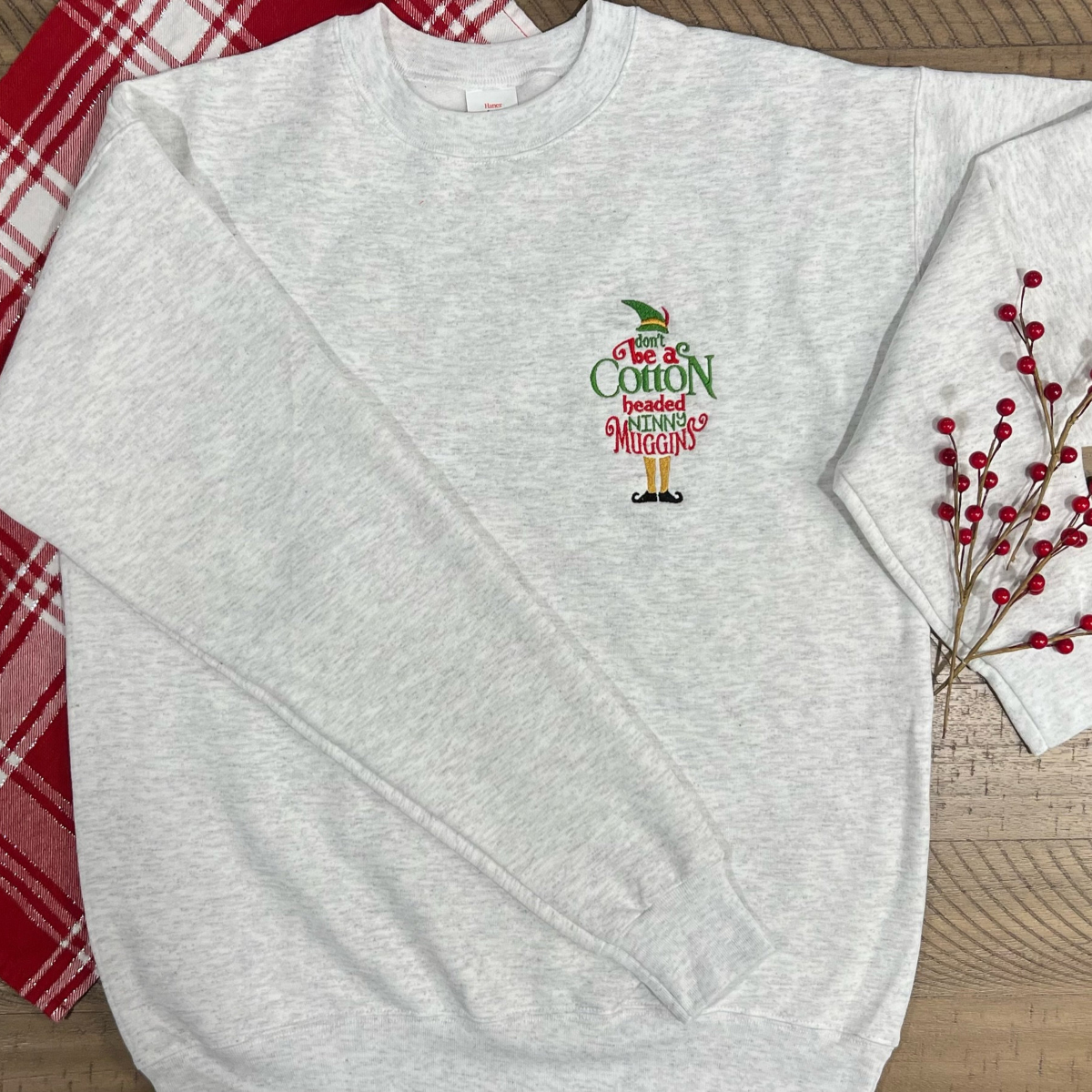Cotton Headed Christmas Crewneck Embroidered Christmas Sweater 1732867173371.png