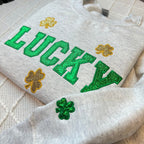 Lucky Glitter Embroidered Sweatshirt St Pattys Embroidered Sweatshirt Womens Embroidered Sweater Womens St Patricks Day Sweatshirt 1738989988272.jpg