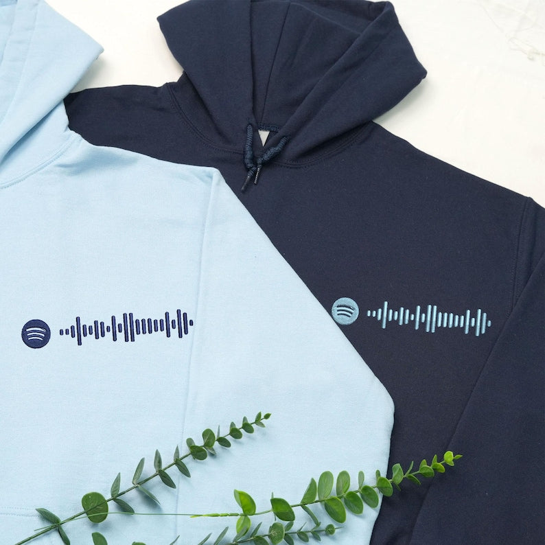 Matching Couple Hoodies  Custom Embroidered Music Code Sweatshirt For Couples  Valentine Sweatshirt  Cute Gift For Her Him 1739934517183.jpg