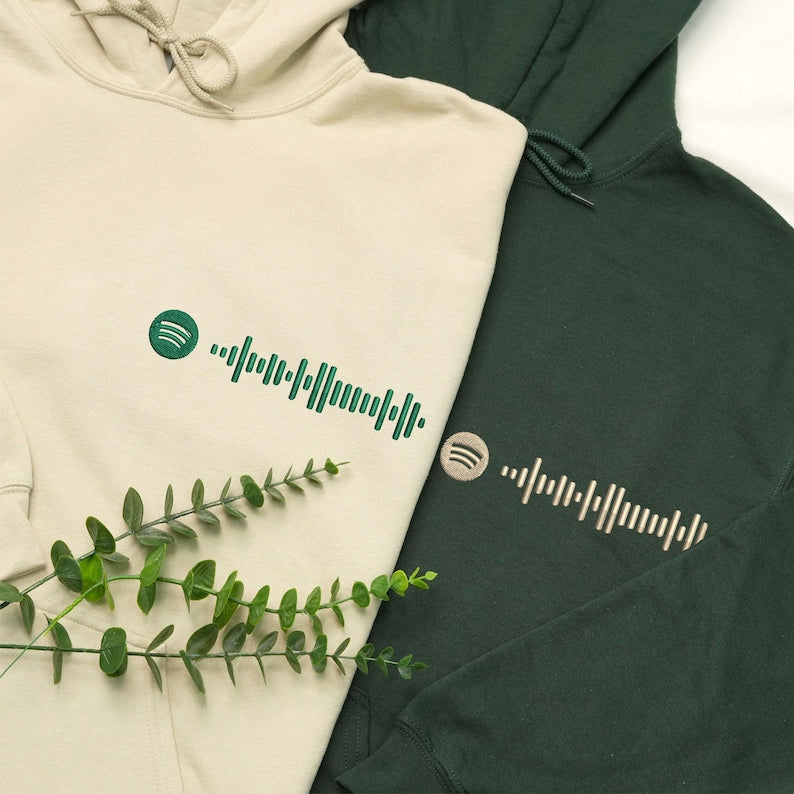 Matching Couple Hoodies  Custom Embroidered Music Code Sweatshirt For Couples  Valentine Sweatshirt  Cute Gift For Her Him 1739934517293.jpg