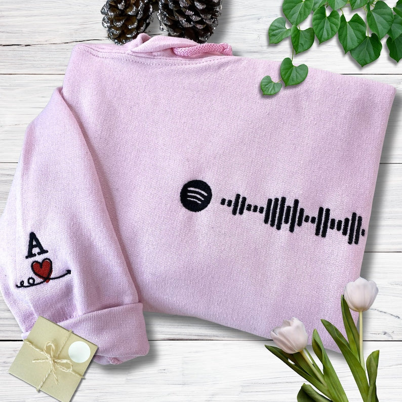 Matching Couple Hoodies  Custom Embroidered Music Code Sweatshirt For Couples  Valentine Sweatshirt  Cute Gift For Her Him 1739934517346.jpg
