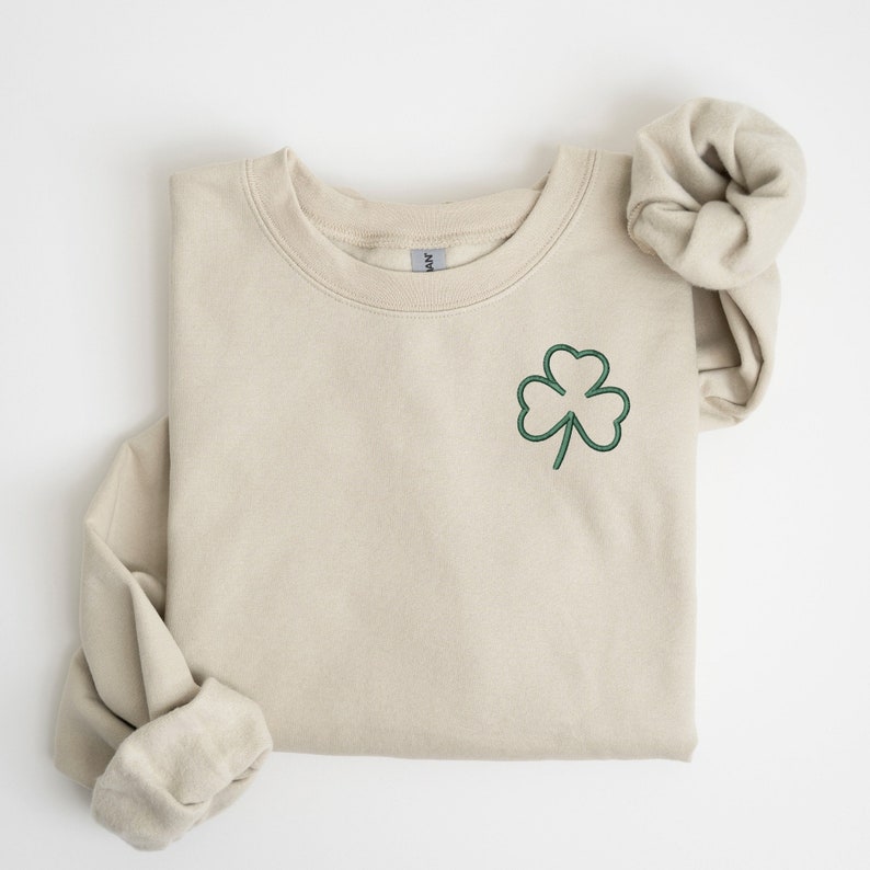 Embroidered Shamrock Clover Sweatshirt 1739958198048.jpg