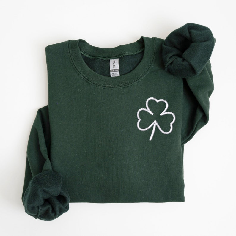 Embroidered Shamrock Clover Sweatshirt 1739958198159.jpg