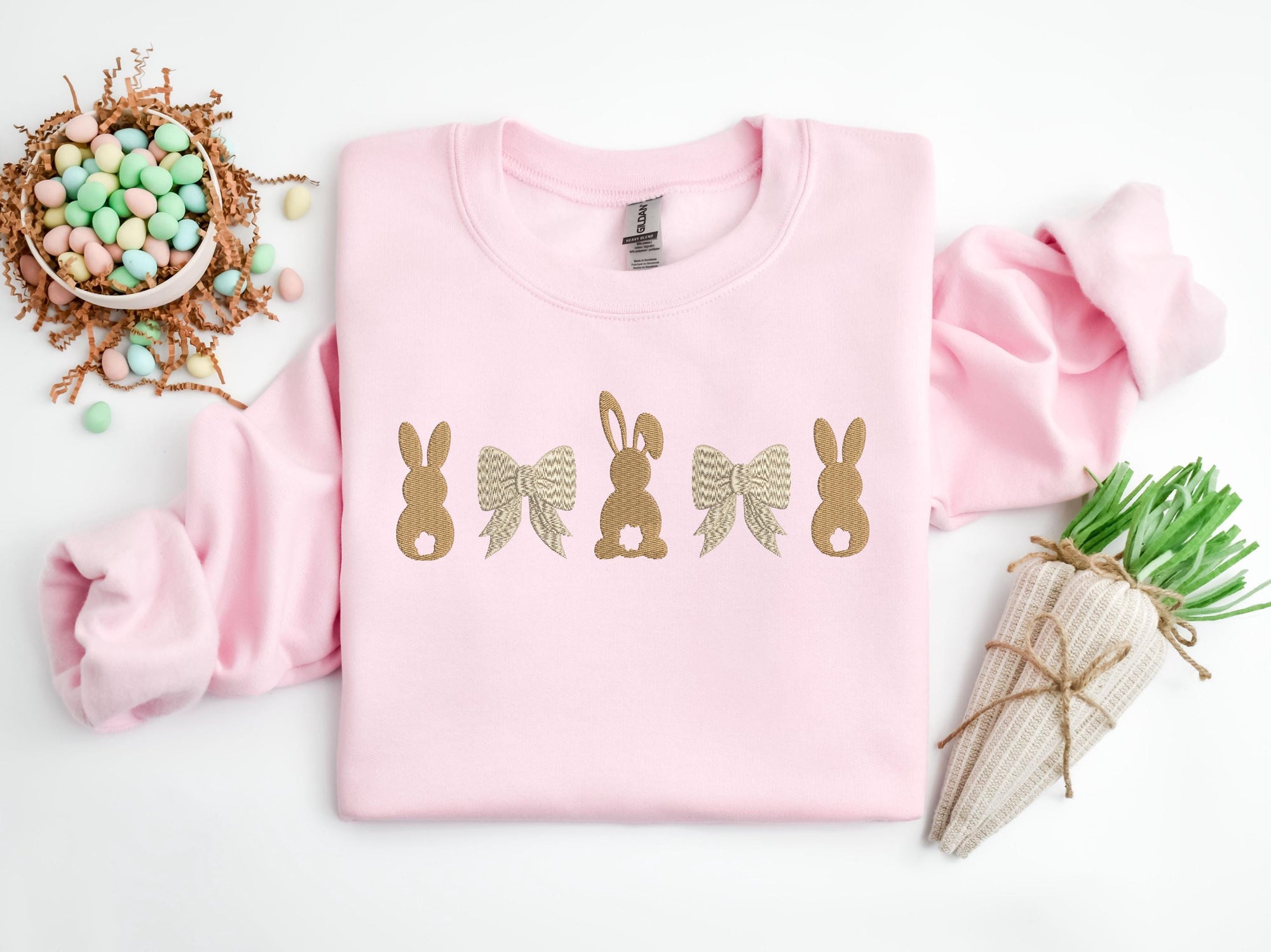 Embroidered Easter Day Sweatshirt Embroidered Rabbit Sweatshirt Embroidered Easter Bunny Shirt Easter Shirt Cute Bunny Sweatshirt 1742892213626.jpg