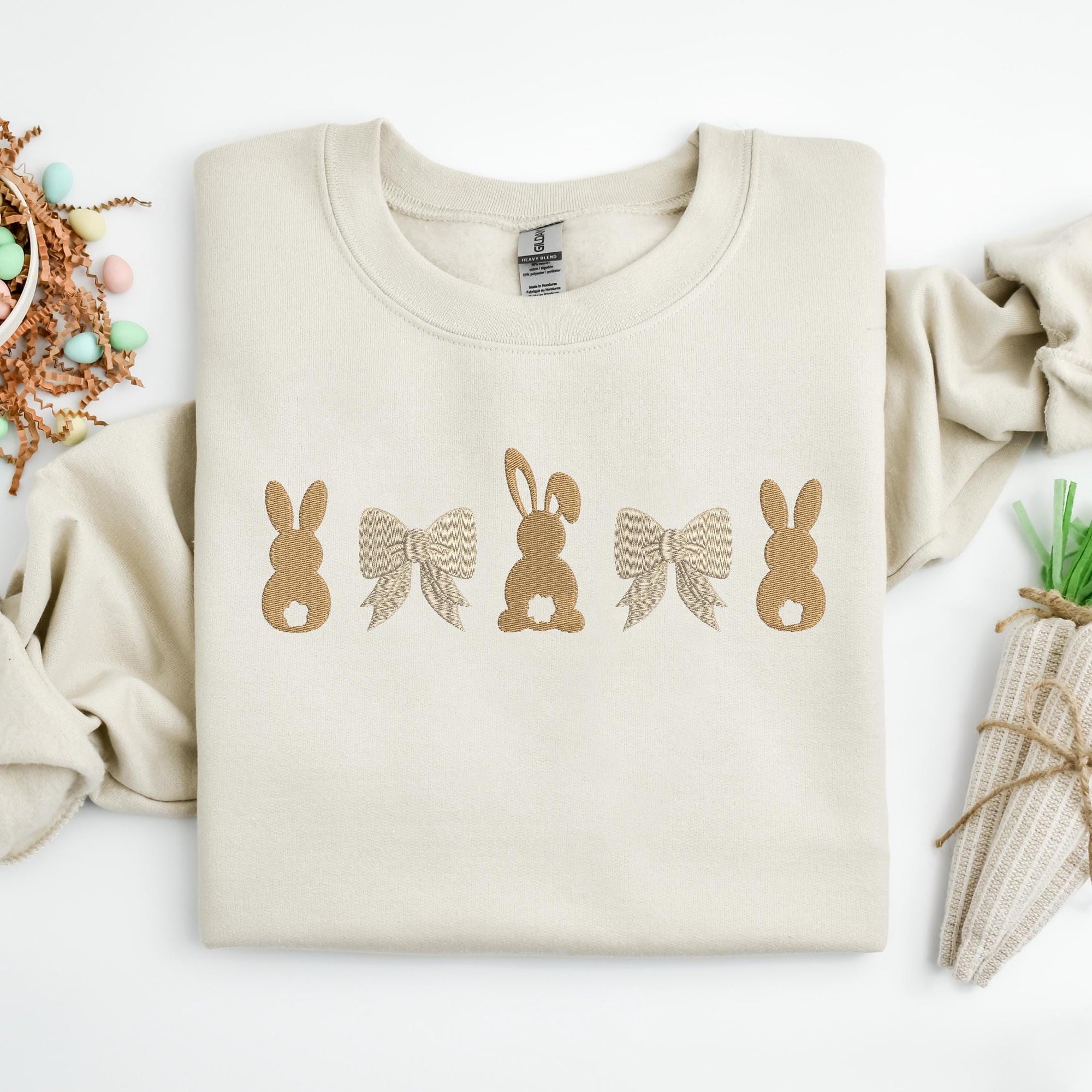 Embroidered Easter Day Sweatshirt Embroidered Rabbit Sweatshirt Embroidered Easter Bunny Shirt Easter Shirt Cute Bunny Sweatshirt 1742892213695.jpg