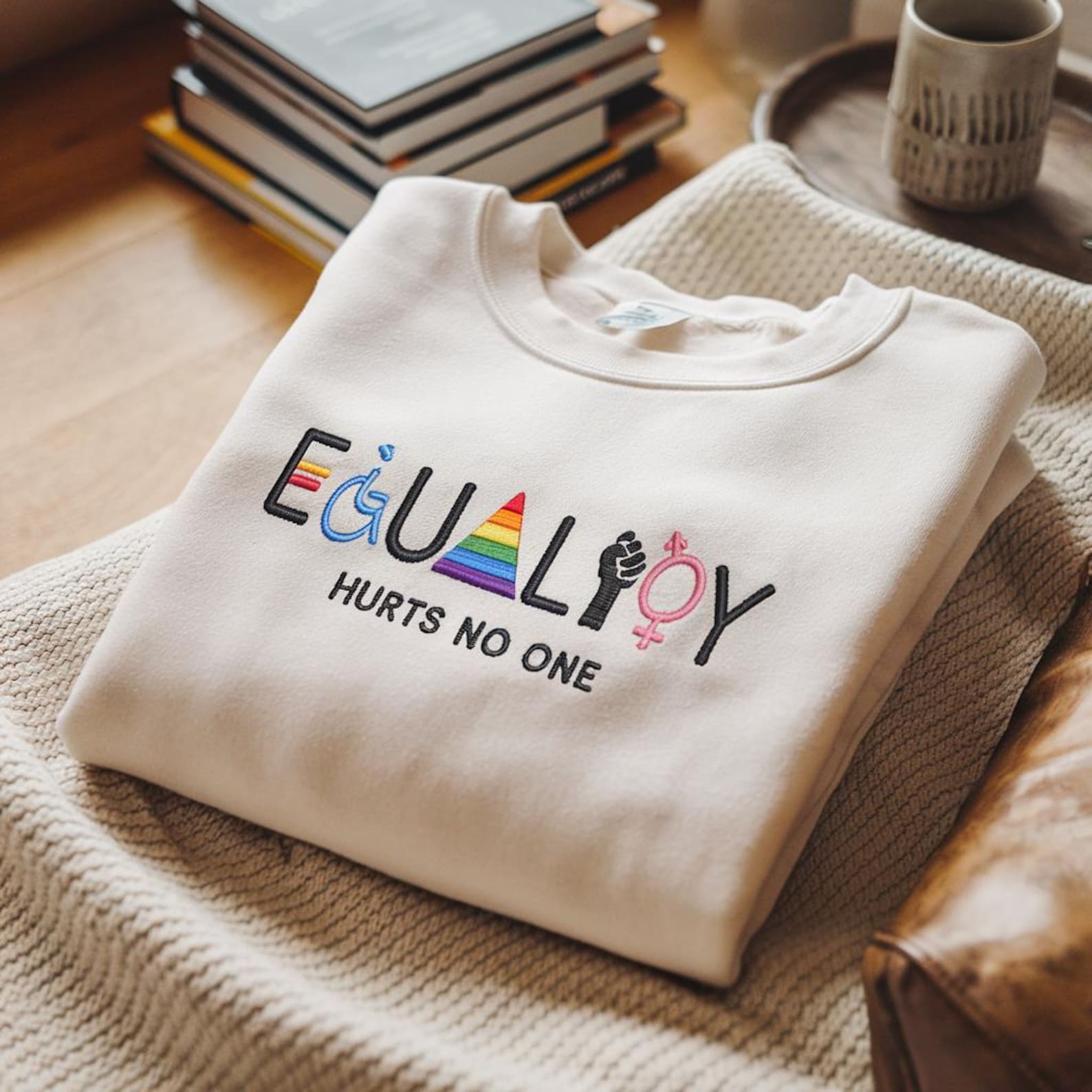 Embroidered Equality Hurts No One Sweatshirt Equal Rights Hoodie Lgbtq Sweatshirt Rainbow Hoodie Human Rights Blm Shirt Social Justice 1743390800816.jpg