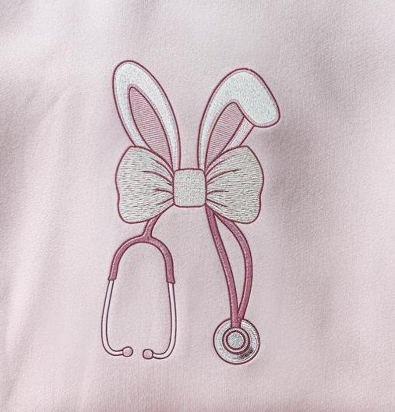 Embroidered Bunny Nurse Shirt Easter Nurse Shirt Easter Gift For Nurse Easter Shirt For Nurse Easter Medical Shirt Easter Nursing Shirt 1743580578124.jpg