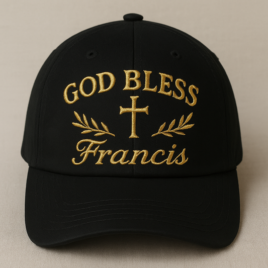 God Bless Francis Embroidered Hat   Faith Trucker Cap   Religious Hat 1745226684801.png
