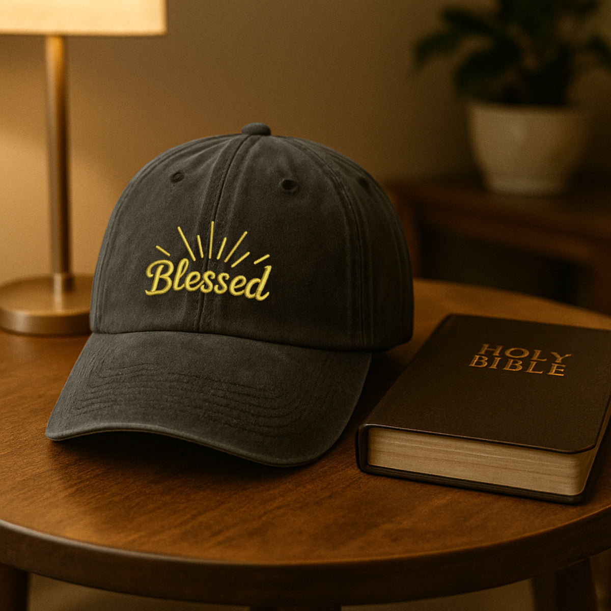 Embroidered Blessed Hat For Women Men Adjustable Vintage Washed Cotton Christian Baseball Cap Womens Embroidery Baseball Cap 1747802007412.jpg