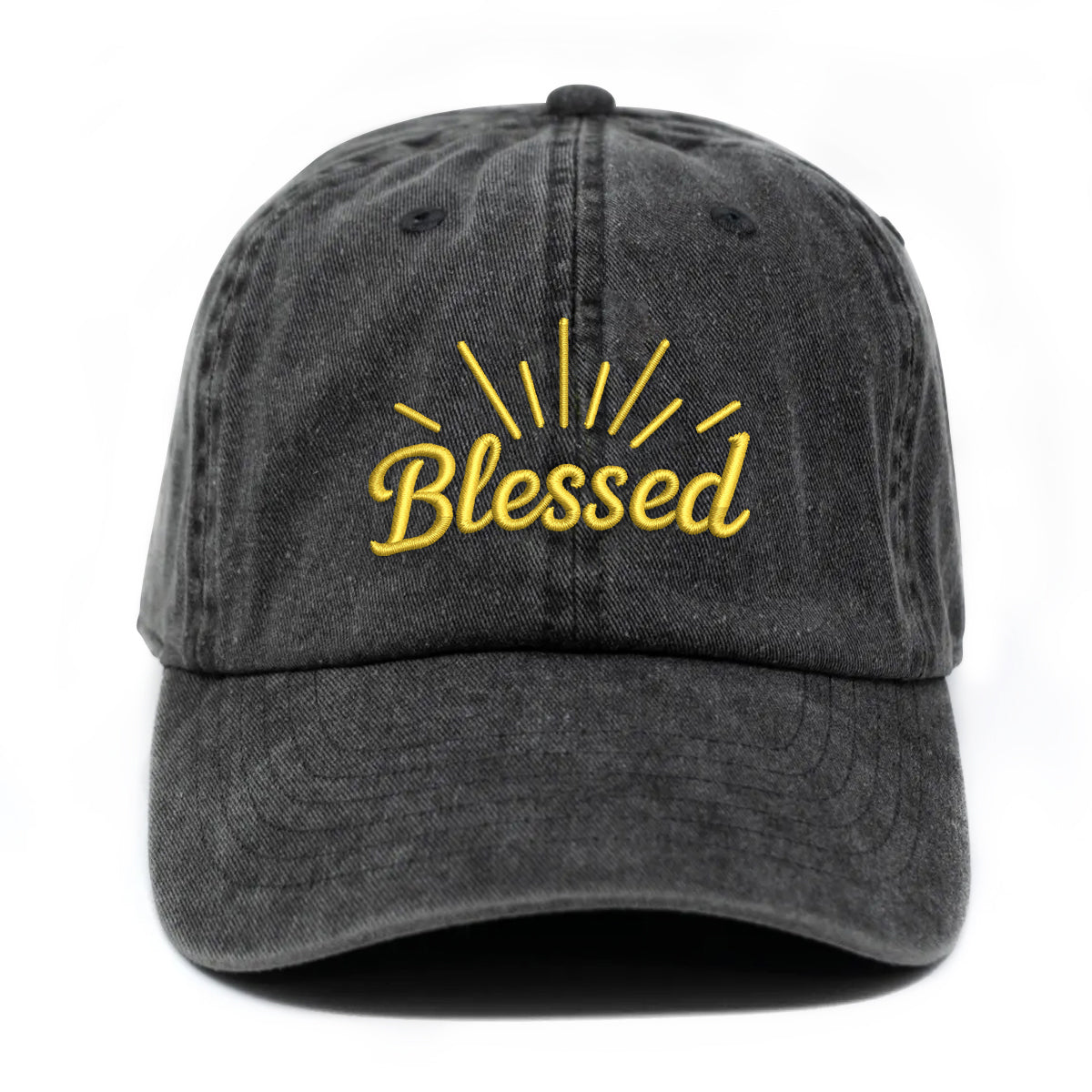 Embroidered Blessed Hat For Women Men Adjustable Vintage Washed Cotton Christian Baseball Cap Womens Embroidery Baseball Cap 1747802007429.jpg