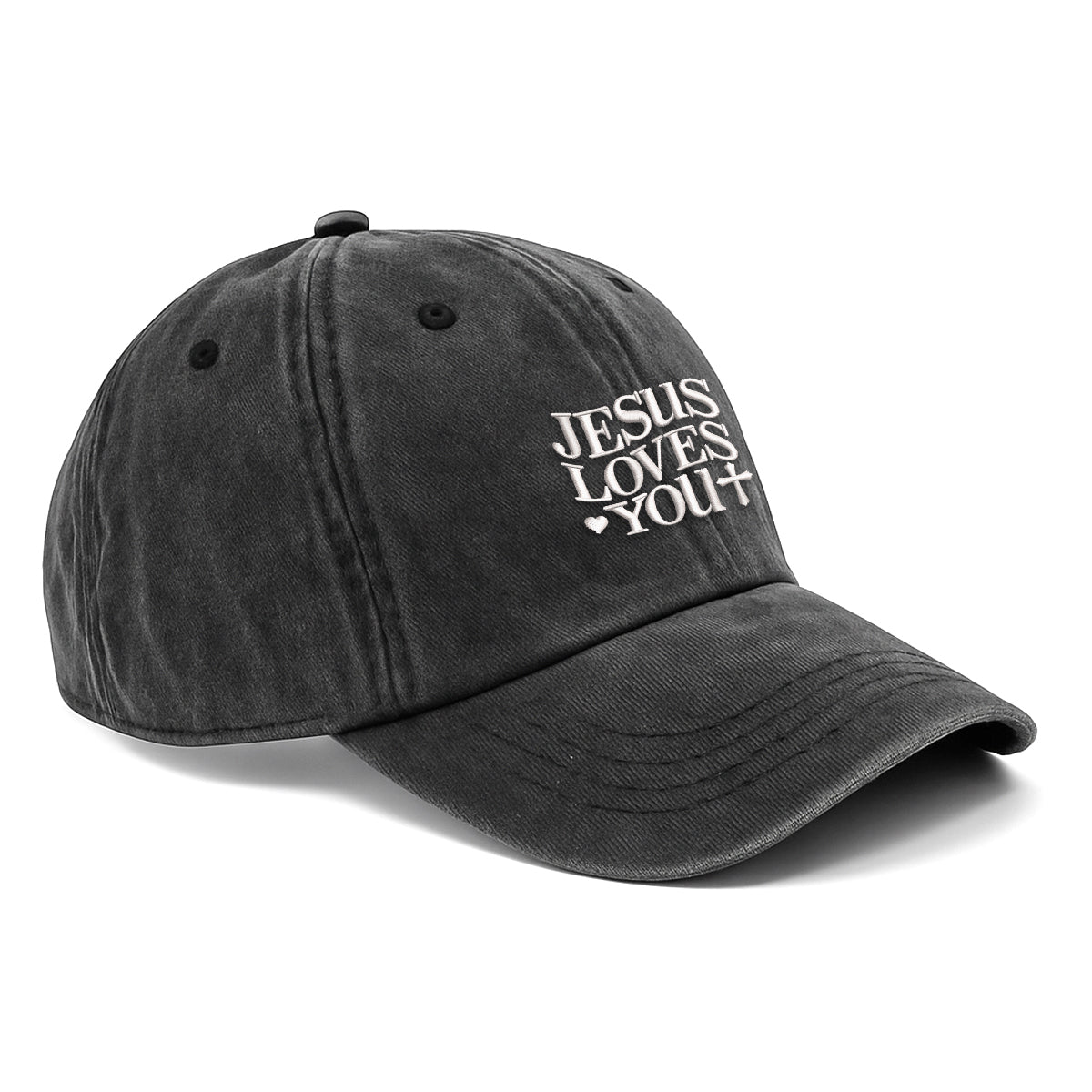 Embroidered Jesus Loves You Hat For Women Men Adjustable Vintage Washed Cotton Christian Baseball Cap Womens Embroidery Baseball Cap 1747814265281.jpg