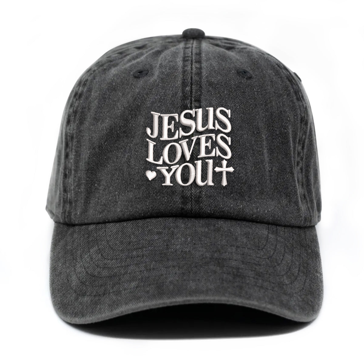 Embroidered Jesus Loves You Hat For Women Men Adjustable Vintage Washed Cotton Christian Baseball Cap Womens Embroidery Baseball Cap 1747814265360.jpg