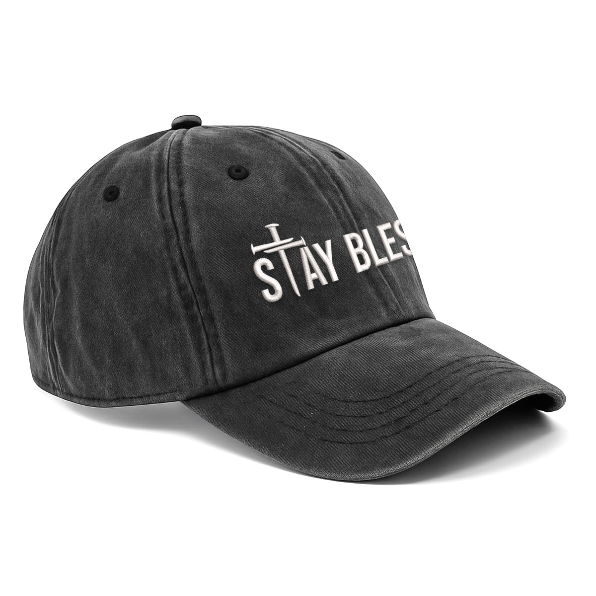 Embroidered Stay Blessed Hat For Women Men Adjustable Vintage Washed Cotton Christian Baseball Cap Womens Embroidery Baseball Cap 1747814345400.jpg