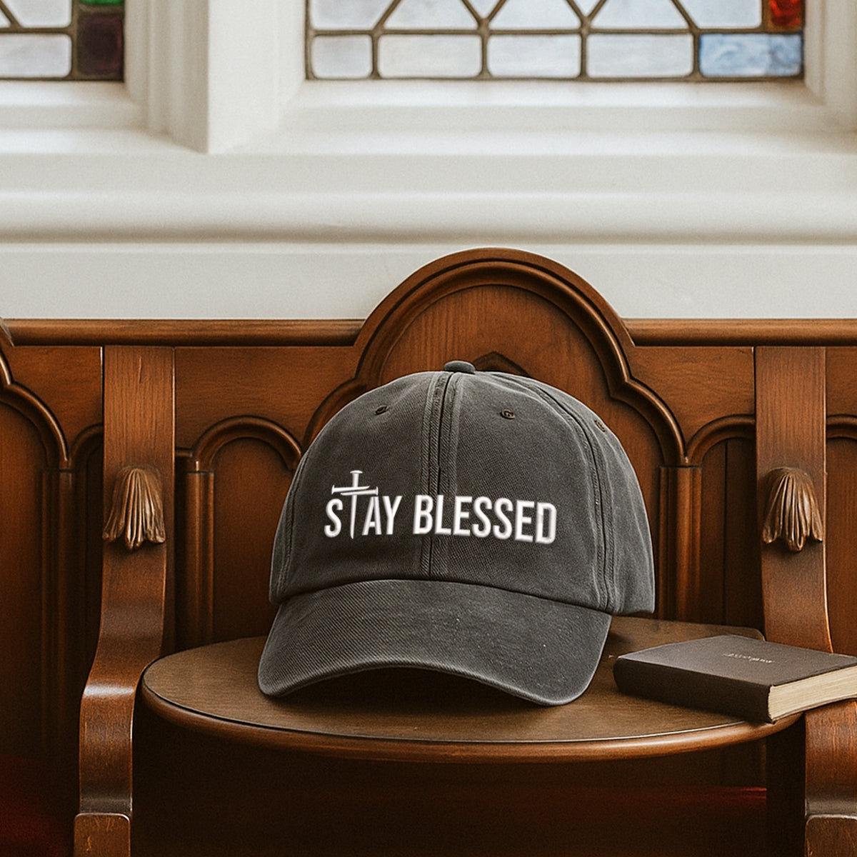 Embroidered Stay Blessed Hat For Women Men Adjustable Vintage Washed Cotton Christian Baseball Cap Womens Embroidery Baseball Cap 1747814345513.jpg