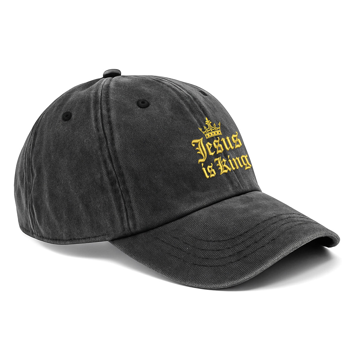Embroidered Jesus Is King Hat For Women Men Adjustable Vintage Washed Cotton Christian Baseball Cap Womens Embroidery Baseball Cap 1747815346901.jpg