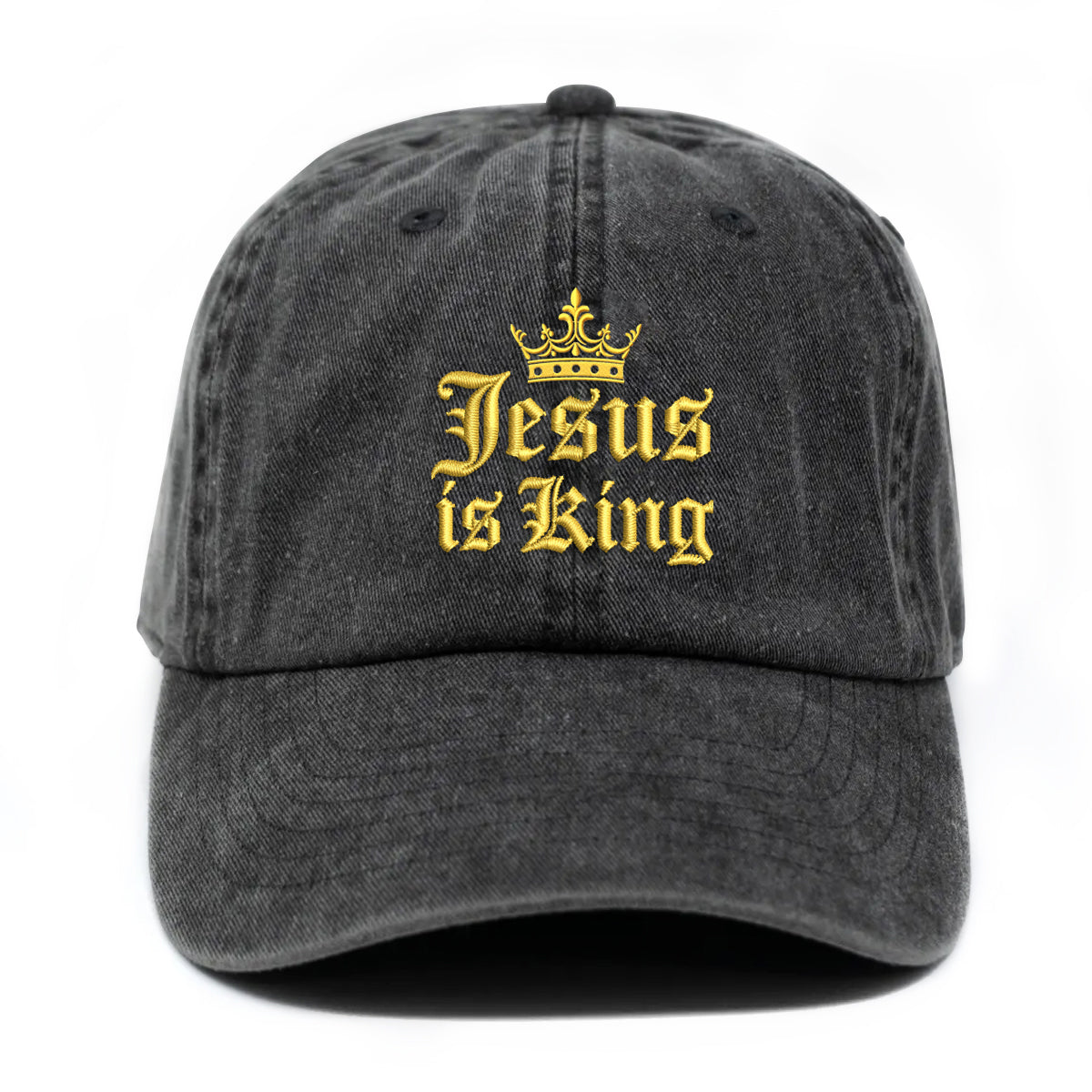 Embroidered Jesus Is King Hat For Women Men Adjustable Vintage Washed Cotton Christian Baseball Cap Womens Embroidery Baseball Cap 1747815346914.jpg