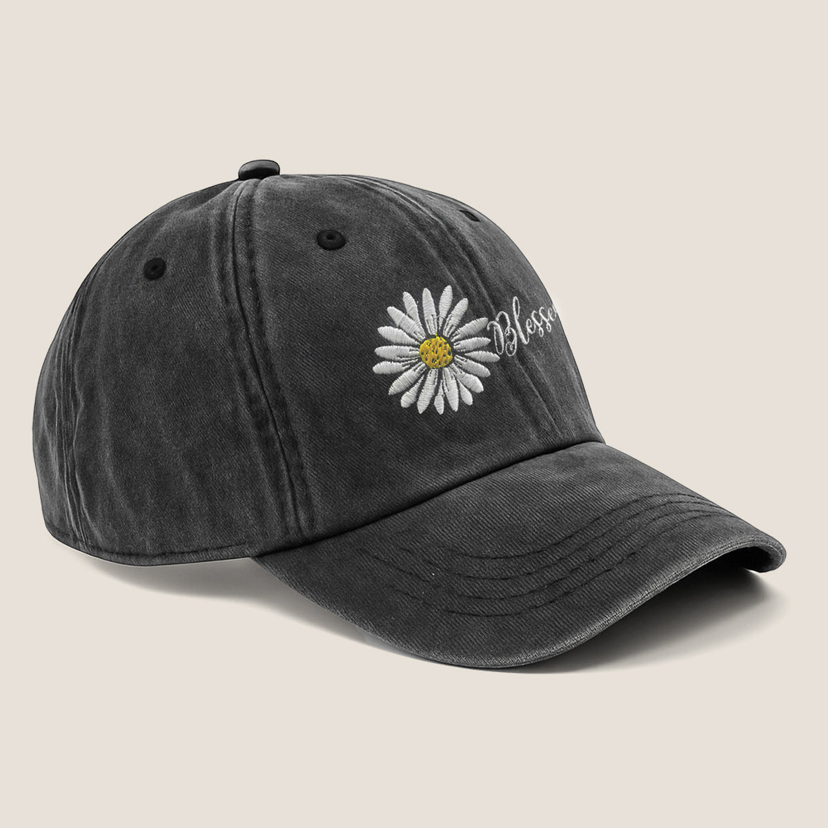 Embroidered Blessed Daisy Hat For Women Men Adjustable Vintage Washed Cotton Christian Baseball Cap Womens Embroidery Baseball Cap 1747900338324.jpg