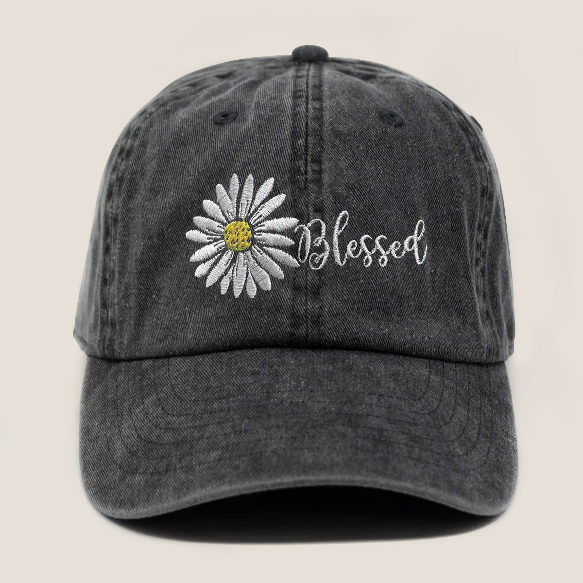 Embroidered Blessed Daisy Hat For Women Men Adjustable Vintage Washed Cotton Christian Baseball Cap Womens Embroidery Baseball Cap 1747900338404.jpg