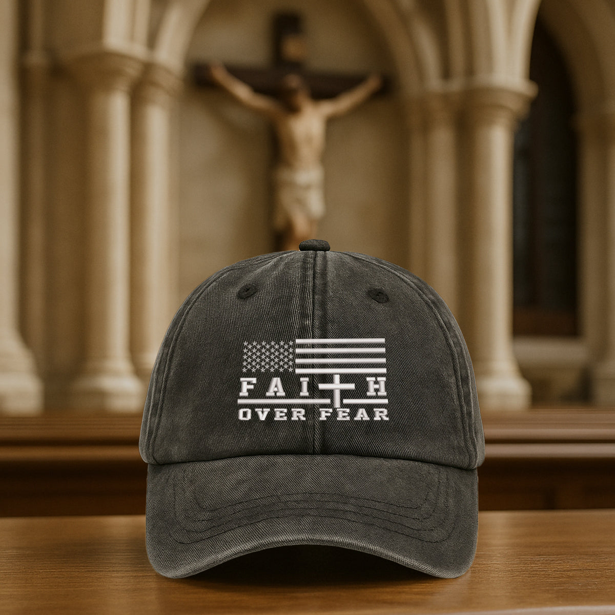 Embroidered Faith Over Fear Hat For Women Men Adjustable Vintage Washed Cotton Christian Baseball Cap Womens Embroidery Baseball Cap 1747900399680.jpg