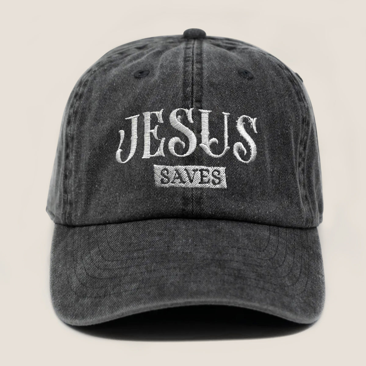 Embroidered Jesus Saves Hat For Women Men Adjustable Vintage Washed Cotton Christian Baseball Cap Womens Embroidery Baseball Cap 1747900449959.jpg