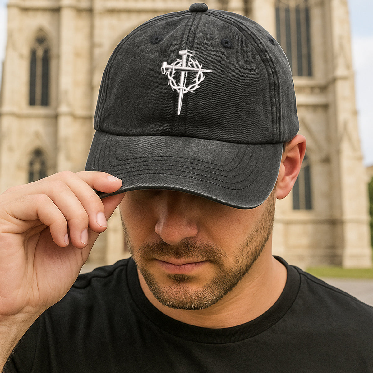 Embroidered Jesus Cross For Women Men Adjustable Vintage Washed Cotton Christian Baseball Cap Womens Embroidery Baseball Cap 1747902419927.jpg