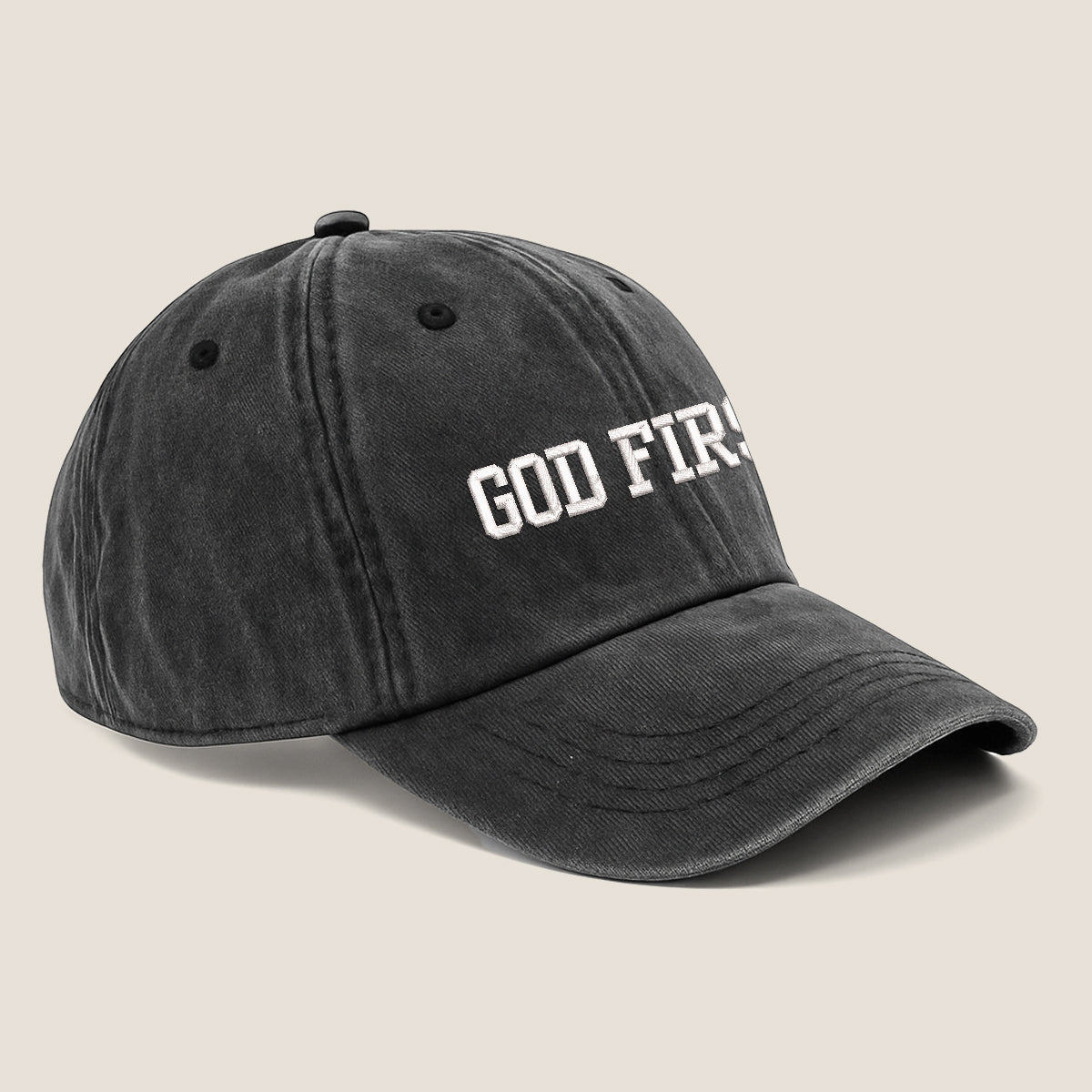 Embroidered God First Hat For Women Men Adjustable Vintage Washed Cotton Christian Baseball Cap Womens Embroidery Baseball Cap 1747902562922.jpg