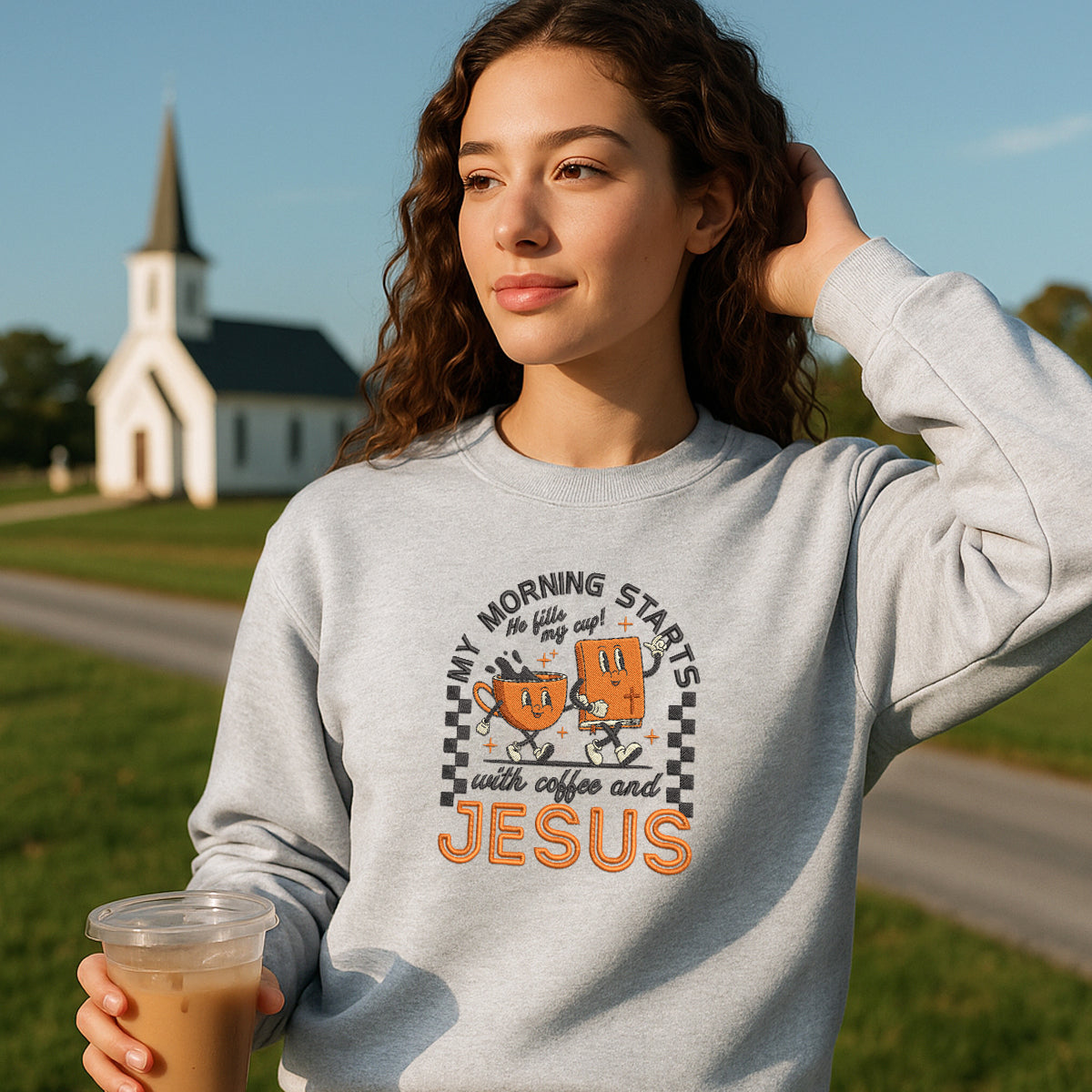 My Morning Starts With Embroidered Sweatshirts 1748661376958.jpg