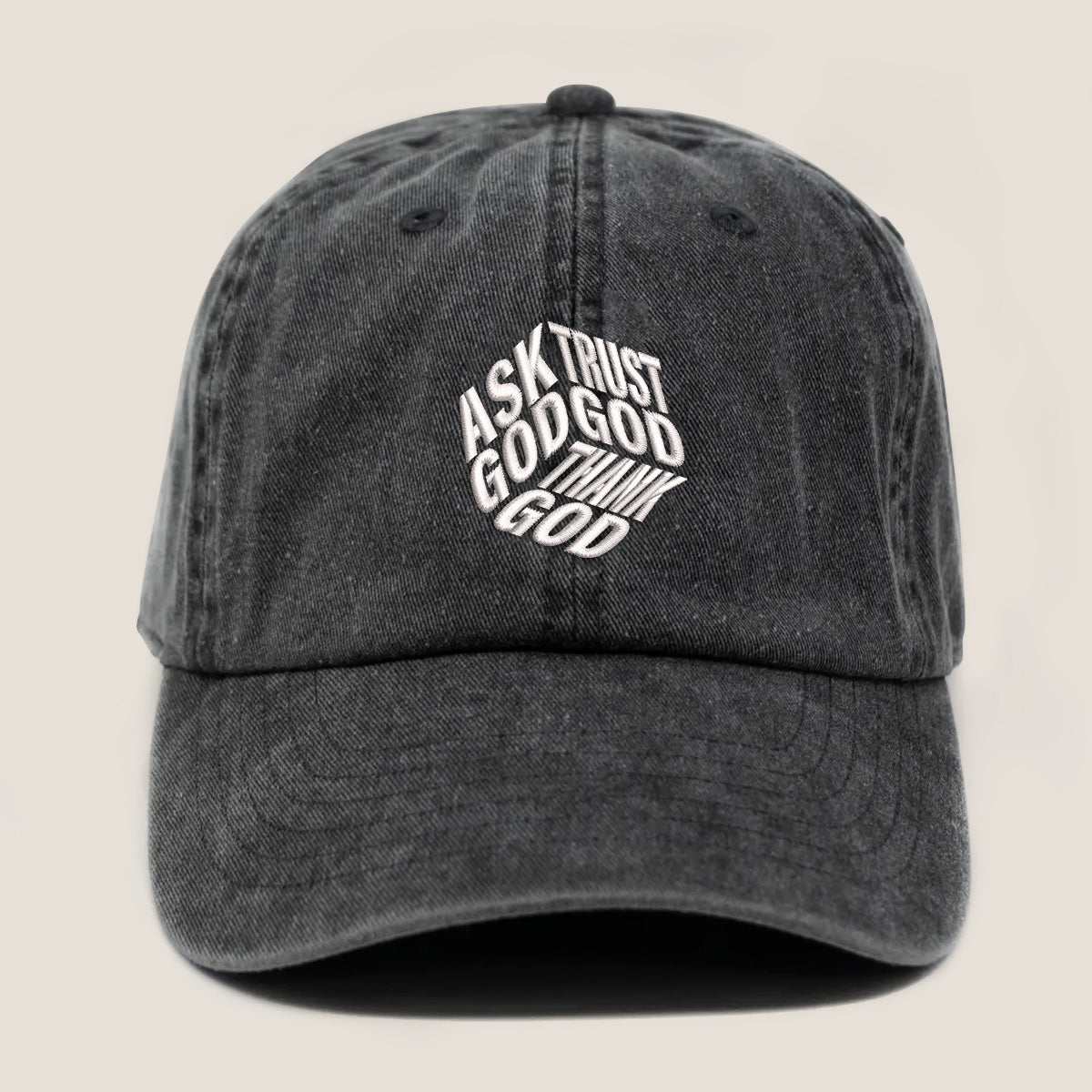 Ask God Trust God Thank God Embroidered Cap 1751432184188.jpg