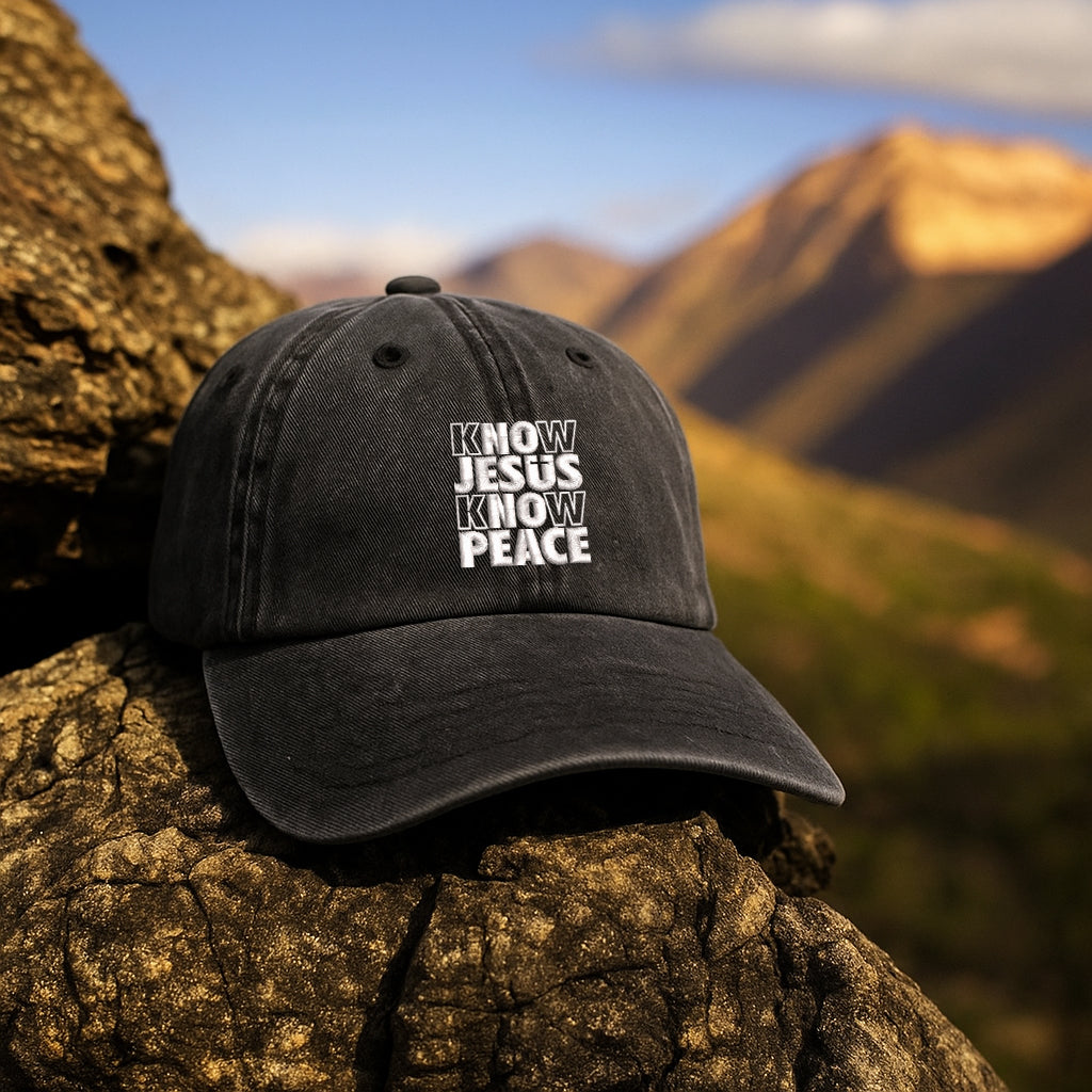 Know Jesus Know Peace Embroidered Cap 1751432229550.jpg