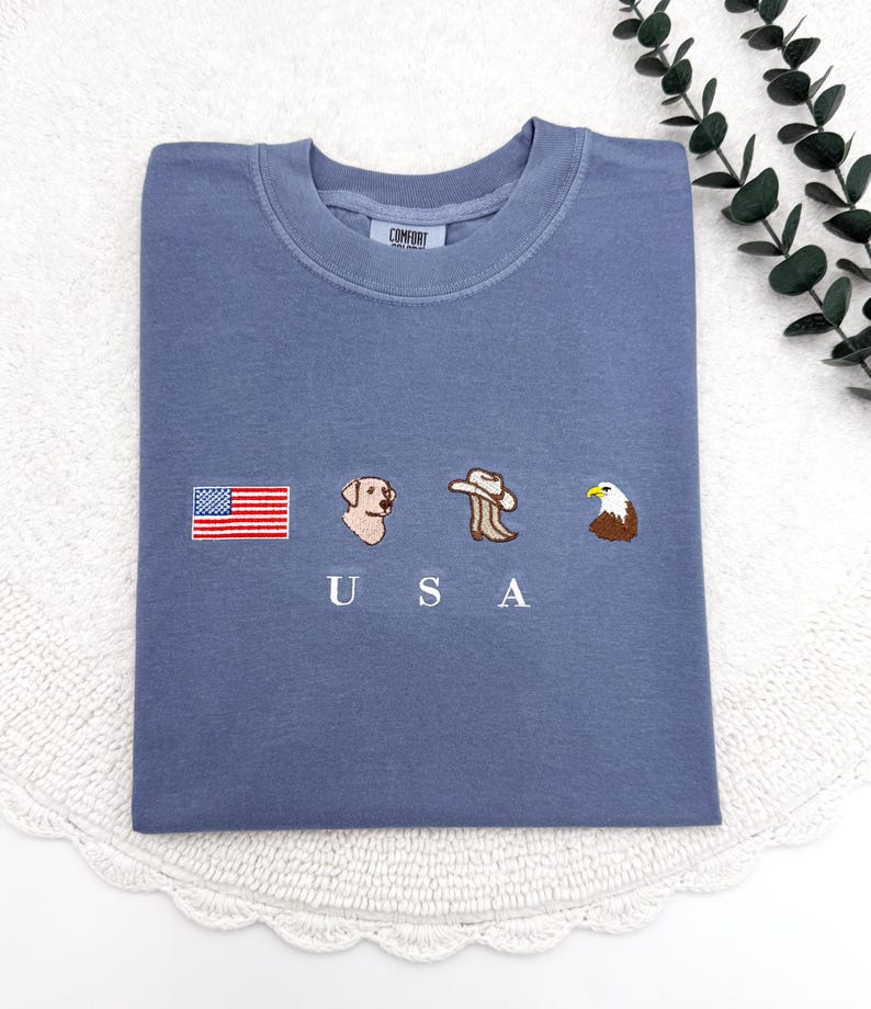 Embroidered Usa Icons Comfort Colors T Shirt   Patriotic Summer Shirt 4th Of July Outfit American Flag Graphic Tee Memorial Day Gift 1752287180212.jpg