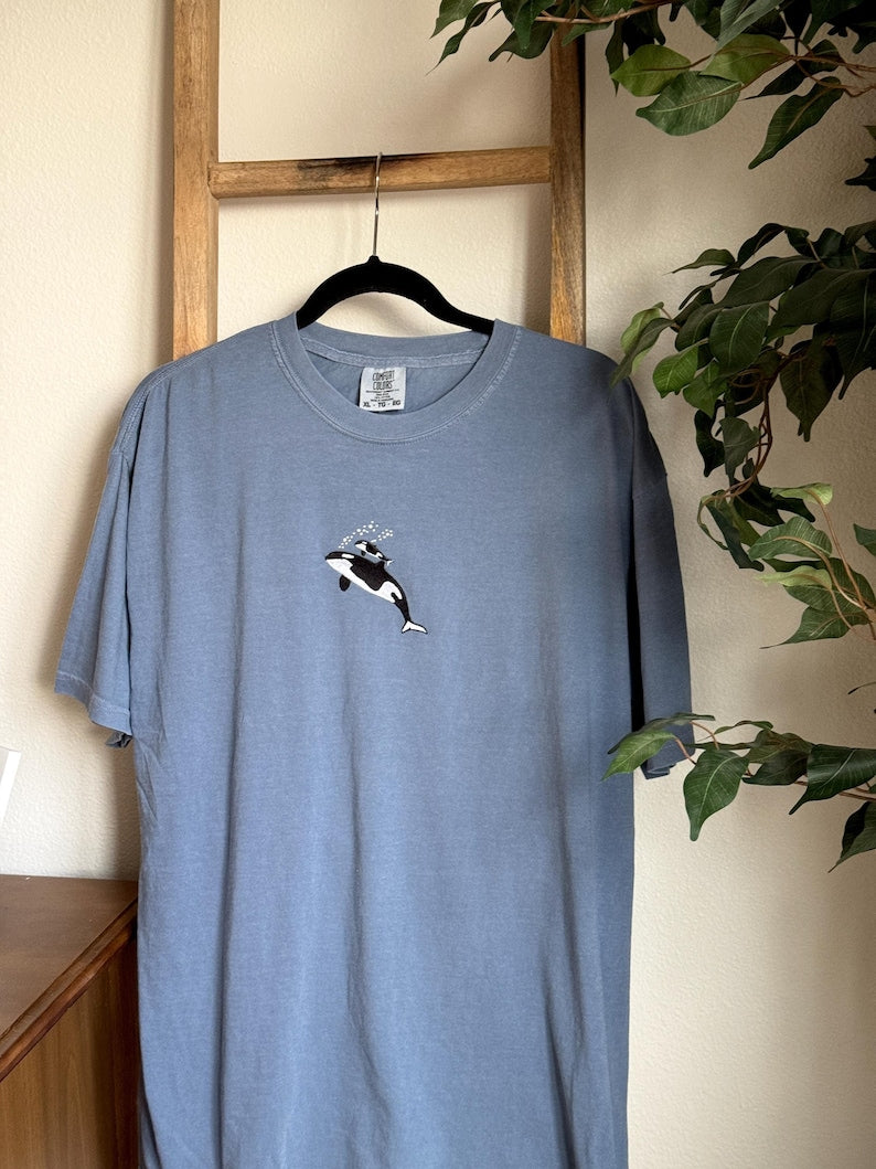 Embroidered Whale Comfort Colors Tee Embroidered Ultra Soft Tee Seal Life Tshirts Marine Biology Shirt 1752481973179.jpg